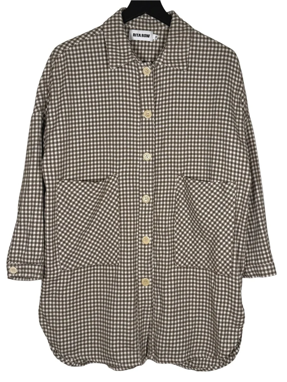 Rita Row Size M 100% Cotton Jannie Checkered Garment Long Button Flannel Shirt